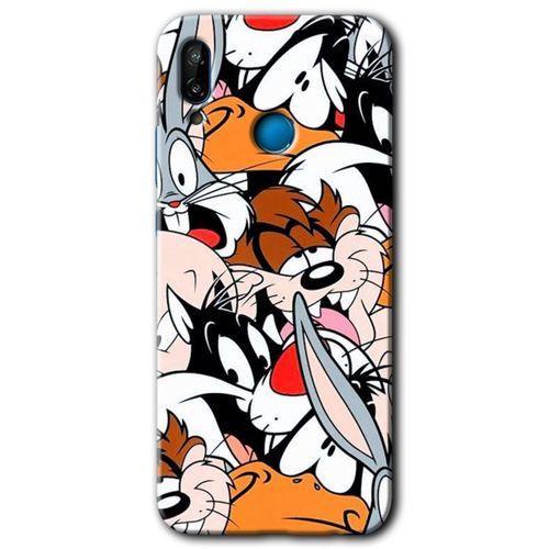 MRCİLETİSİM Huawei P20 Lite Kılıf Baskılı Kapak - Karakterler + 5D Tam Kaplayan Cam