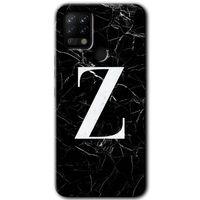 Tecno Pova HD Baskılı Kılıf + 9D Tam Ekran Koruyucu - Siyah Mermer Desenli Z Harfi