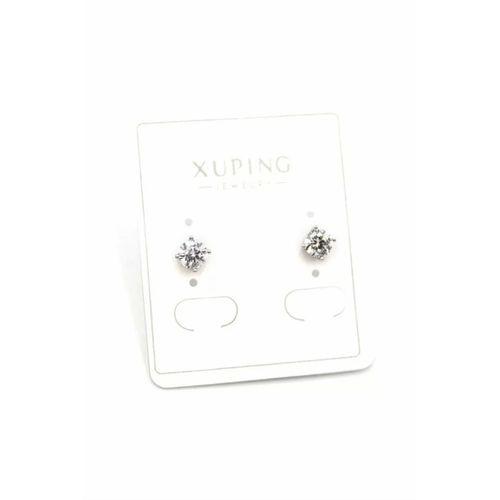 Orta Boy Tek Taş Küpe - Gümüş