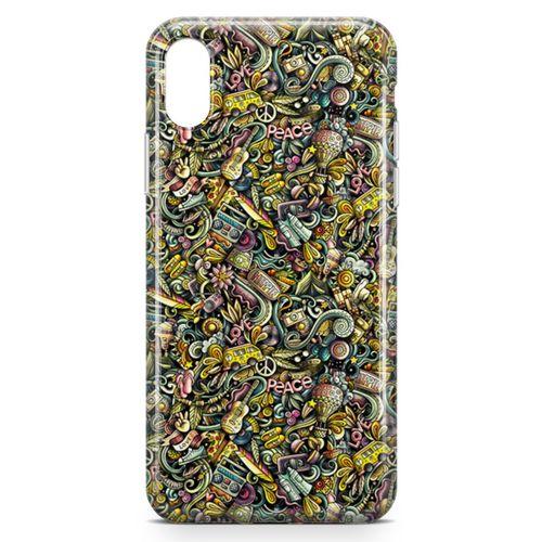 Apple iPhone XS Kılıf Şapka Eldiven Doodle Arka Kapak Koruma Desenli Full Koruyucu