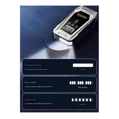 Tank Model Şarjlı 12.000 Mah Taşınabilir Çanta Araç Akü Takviye Cihazı Işıklı Hava Kompresörü