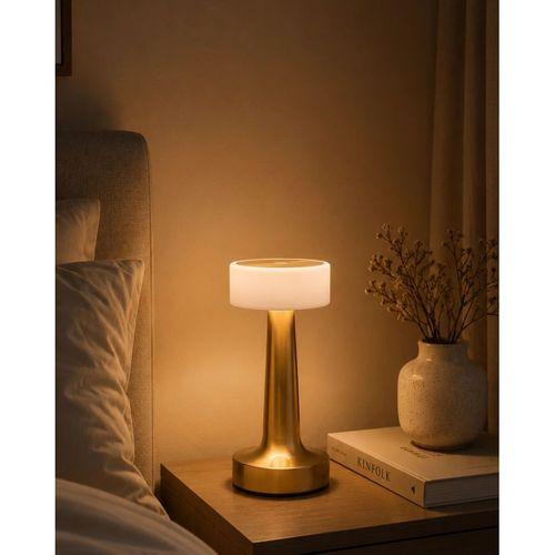 Gold Kare Led Masa Lambası Dimmer Kontrollü Dekoratif Işık