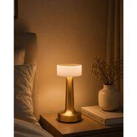 Gold Kare Led Masa Lambası Dimmer Kontrollü Dekoratif Işık