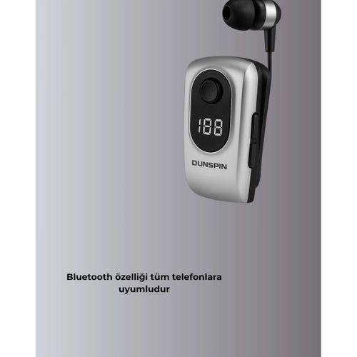 Profesyonel Bluetooth Kulaklık – Klipsli, Titreşimli, Dijital Göstergeli