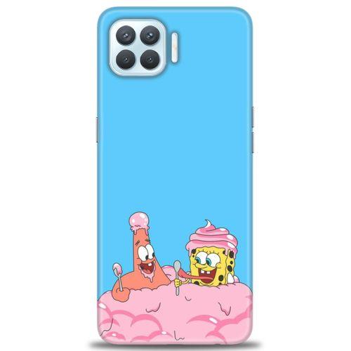 Oppo Reno 4 Lite Kılıf HD Baskılı Kılıf - SpongeBob + Tam Ekran Koruyucu