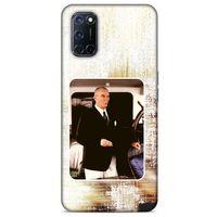 Oppo A52 Kılıf Atatürk (24) Darbe Emici Kılıf Eskitilmiş Beyaz