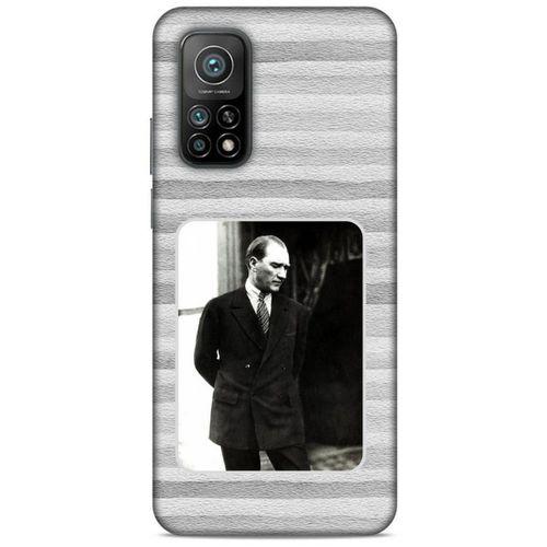 Xiaomi Mi 10T Pro 5G Kılıf Atatürk (36) Glitter Kılıf Gri Kumlar
