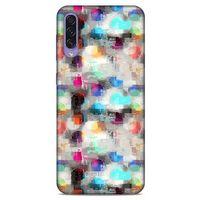 Samsung Galaxy A50s Kılıf Pastel Renkler (8) Baskılı Kılıf Turkuaz Beyaz