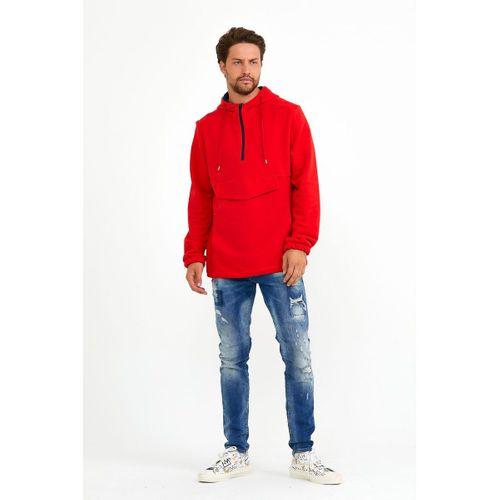 Erkek Kapşonlu Regular Fit Yarım Ferm.Kargo Cepli İnce Sweatshirt SPR22SW171