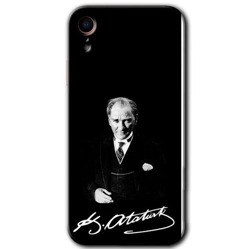 BeRa Aksesuar iPhone XR Kılıf Baskılı Kapak - Atatürk İmza +Tam Kaplayan Mat Seramik