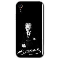 BeRa Aksesuar iPhone XR Kılıf Baskılı Kapak - Atatürk İmza +Tam Kaplayan Mat Seramik