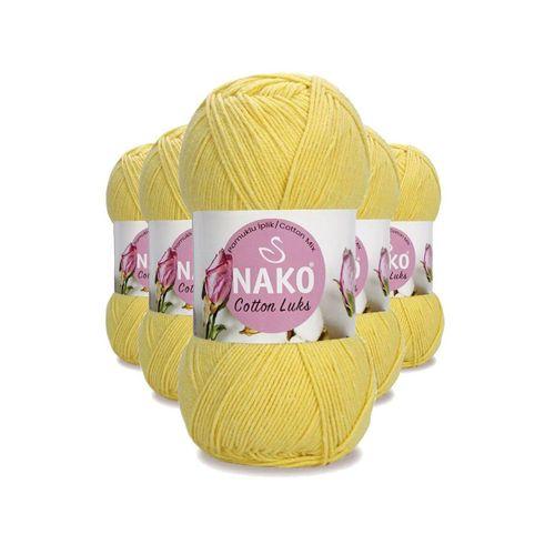 5 Adet Cotton Lüks Yelek Tunik Kazak Bluz Hırka İpi Yünü Açık Sarı 97554
