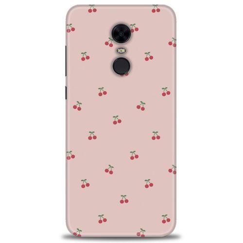Xiaomi Redmi 5 Plus Kılıf HD Baskılı Kılıf - Kirazlar + Tam Ekran Koruyucu