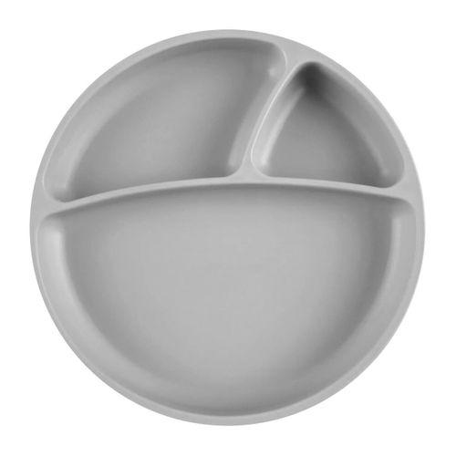 OiOi OiOi Porsiyon Vakum Tabanlı Silikon Tabak Powder Grey