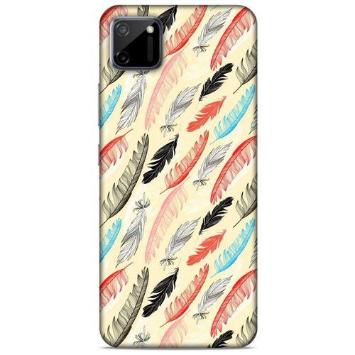 Oppo Realme C11 Kılıf Desenli Özel Seri Tüyler (48) Bumper Kılıf