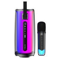 MIKADO MD-17BT, CAPELLA, 10W, Taşınabilir, USB/AUX/BT/TF, RGB Işıklı, Transparan, 1800mAh, Mikrofon, Karaoke, Bluetooth Speaker,