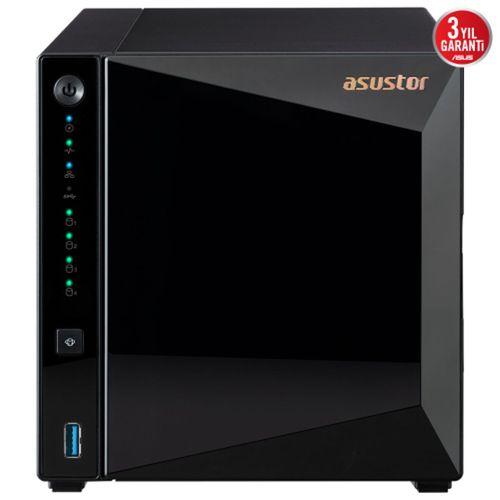 ASUSTOR AS3304T V2, 2Gb DDR4 Ram, 4 Yuvalı (4x20TB Destek), 1x2.5GbE Network, 3xUSB 3.2, Tower NAS (Yedekleme) Cihazı