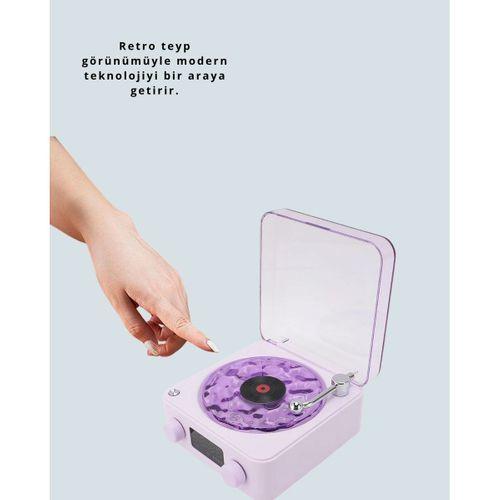 Projektörlü Gece Lambalı Retro Hoparlör – Taşınabilir Bluetooth Speaker