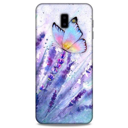 Samsung Galaxy J6 Plus Uyumlu Kılıf Mor Delisi (47) Crystal Flex Kılıf Kelebek