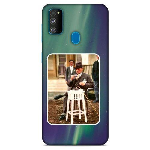 Samsung Galaxy M30s Kılıf Atatürk (21) Koruyucu Kapak Yeşil Gökyüzü