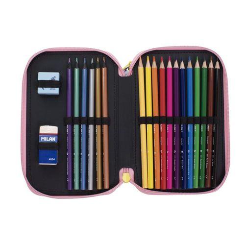 Milan 081364SM2 Swims Sarı-Pembe 3 Cepli Setli Kalem Çantası