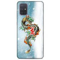 Samsung Galaxy A71 Kılıf Dragons (29) Arka Koruma Kılıfı Tatoo Mavi Ejderha