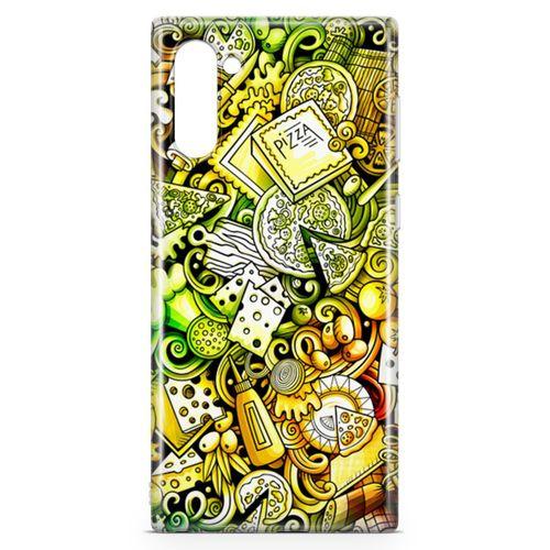 Samsung Galaxy Note 10 Kılıf Pizza Doodle Arka Kapak Koruma Desenli Full Koruyucu