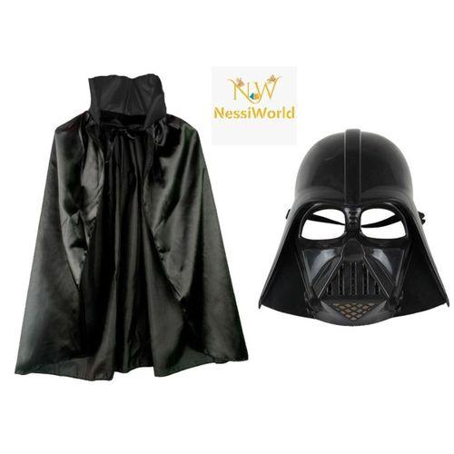 Çocuk Boy Yıldız Savaşları Darth Vader Maskesi ve 90 cm Pelerin Seti Siyah