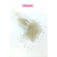 Dökme Cam Kum Boncuk (11/0) 2 mm - 20 Gram - Şeffaf Beyaz - BNC018