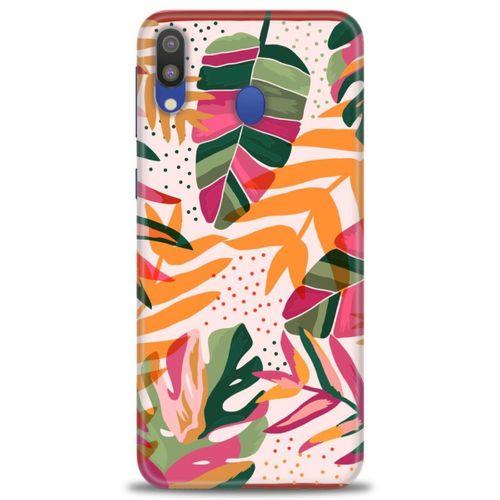Samsung Galaxy A10S Kılıf HD Baskılı Kılıf - Turuncu Pembe + Tam Ekran Koruyucu
