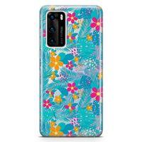 Huawei P40 Kılıf Hawai Palmiye Arka Kapak Koruma Desenli Full Koruyucu