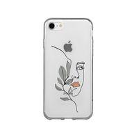iPhone 7 Line Art Women Desenli Premium Şeffaf Silikon Kılıf
