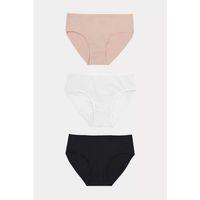 Büyük Beden Pamuklu Siyah Beyaz Ten Rengi 3'lü Külot