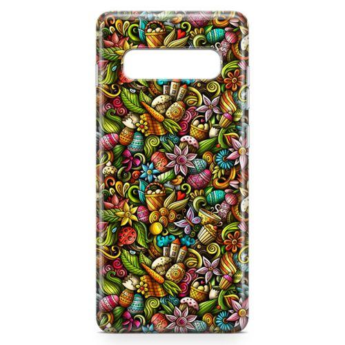 Samsung Galaxy S10 Plus Kılıf Happy Doodle Arka Kapak Koruma Desenli Full Koruyucu