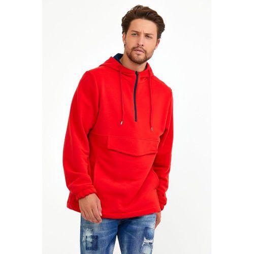 Erkek Kapşonlu Regular Fit Yarım Ferm.Kargo Cepli İnce Sweatshirt SPR22SW171