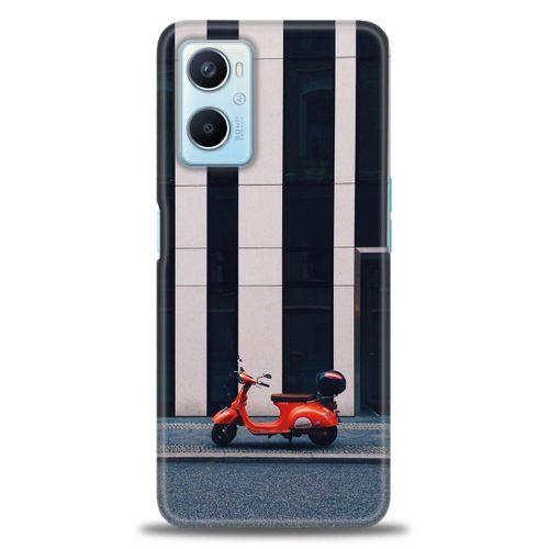 Oppo A96 4G Kılıf HD Baskılı Kılıf - Kırmızı Motor + Tam Ekran Koruyucu