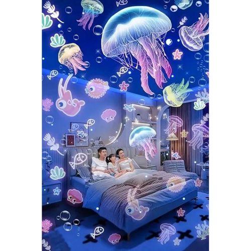 Robot Projeksiyon Gece Lambası Hoparlörlü Şarjlı Yıldızlı Gökyüzü Temalı Led Projeksiyon Lambası