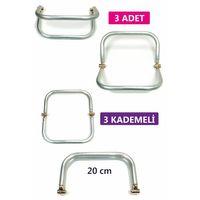 3 Kademeli Gizli Metal Mango Çanta Bursu – 3 Adet - 20 cm - Metal Çanta Aparatı