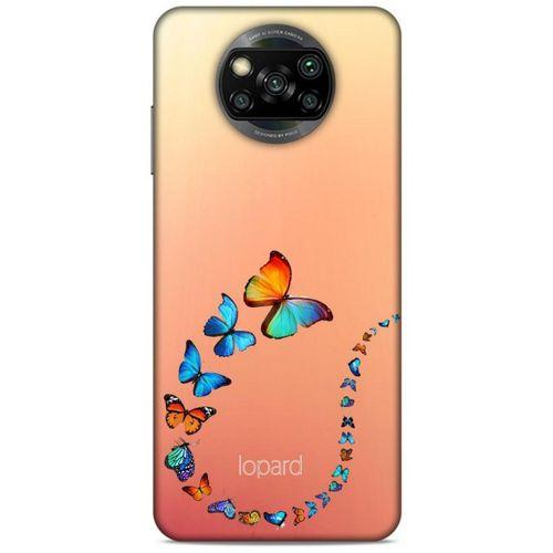 Xiaomi Redmi Poco X3 Kılıf Kelebek Etkisi (47) Crystal Flex Kılıf Fuşya Sarı