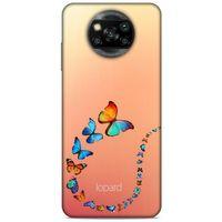 Xiaomi Redmi Poco X3 Kılıf Kelebek Etkisi (47) Crystal Flex Kılıf Fuşya Sarı
