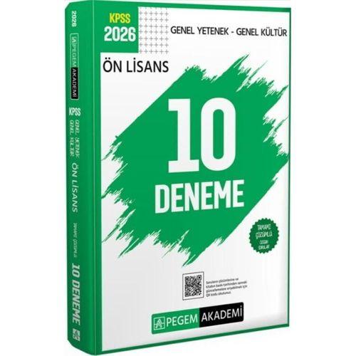 2026 KPSS Genel Yetenek Genel Kültür Ön Lisans Tamamı Çözümlü 10 Deneme Pegem Yayınları
