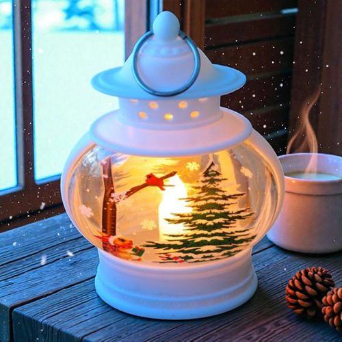 VIP KALİTE OVAL BEYAZ SİNCAP YILBAŞI FENERİ GÜN IŞIĞI LED IŞIKLI FENER YILBAŞI HEDİYELERİ 14X8X4 CM