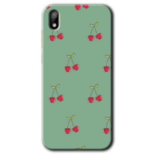 MRCİLETİSİM Huawei Y5 2019 Kılıf HD Desen Baskılı Arka Kapak + Temperli Cam - Kiraz Berry