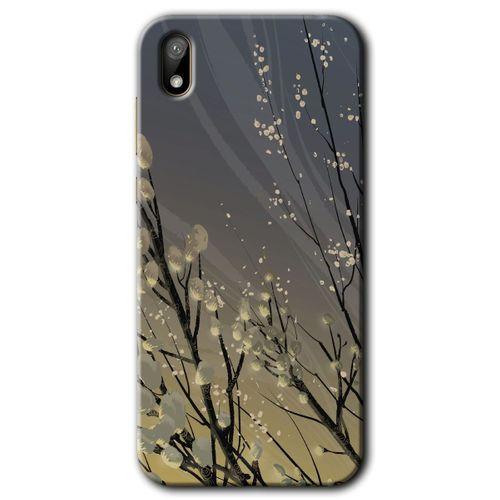Potkal Hediye Fabrikası Huawei Y5 2019 HD Baskılı Kılıf + 9D Tam Ekran Koruyucu - Branches Flowers