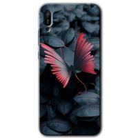 MRCİLETİSİM Huawei Y6 2019 Kılıf HD Desen Baskılı Arka Kapak + Temperli Cam - Dark Butterfly