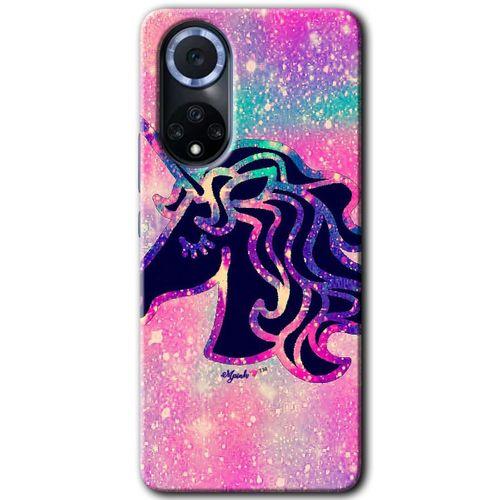 MRCİLETİSİM Huawei Nova 9 Kılıf HD Desen Baskılı Arka Kapak+Temperli Cam - Unicorn Kristal