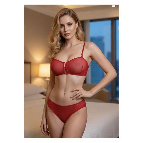 Kırmızı Tül Sütyen Takım - 879