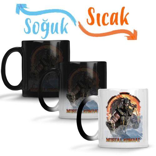 Scorpion Mortal Kombat Game Sihirli Kupa Bardak Porselen