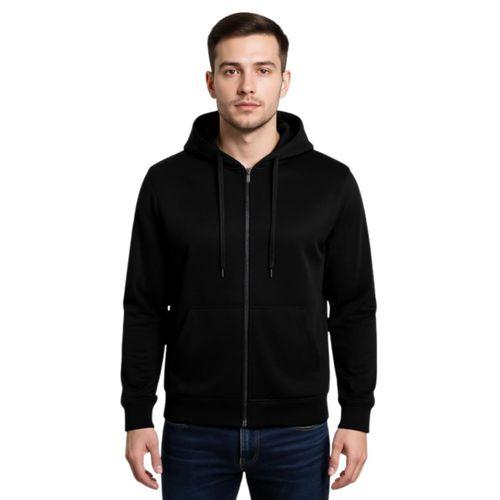 Erkek Kapüşonlu Fermuarlı Siyah Sweatshirt BGL-ST04790