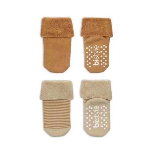 Bistyle Bistyle Çemberli Kaymaz Havlu Soket Çorap 2'Li BS10503 Bej-Hardal